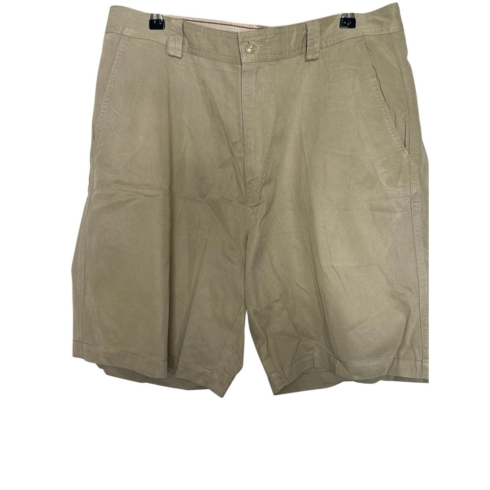 Tommy Bahama Shorts Men's Size 36 Khaki Flat Front Casual Chino Inseam 9 Tencel